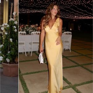 Meshki Nadia satin maxi dress with cowl back - NWT, Medium